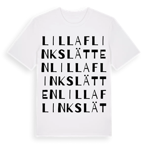 Lilla Flinkslätten ordlek t-shirt – ekologisk bomull t-shirt från Pinshirt