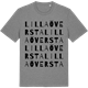 Mid Heather Gray t-shirt med Lilla Översta ordlek t-shirt