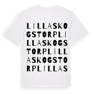 Lilla Skogstorp ordlek t-shirt – ekologisk bomull t-shirt från Pinshirt