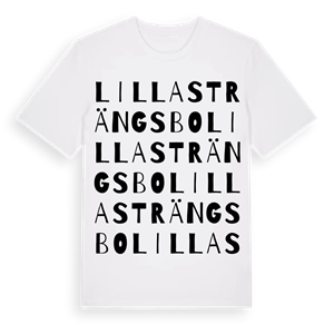 Lilla Strängsbo ordlek t-shirt – ekologisk bomull t-shirt från Pinshirt