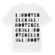 White t-shirt med Lindö tegelbruk ordlek t-shirt