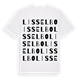 White t-shirt med Lisselbo ordlek t-shirt