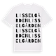 White t-shirt med Lisselgården ordlek t-shirt