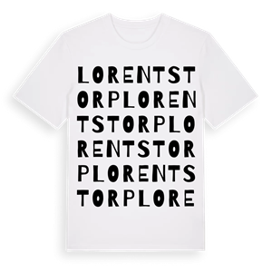 Lorentstorp ordlek t-shirt – ekologisk bomull t-shirt från Pinshirt