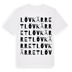 Lövkärret ordlek t-shirt – ekologisk bomull t-shirt från Pinshirt