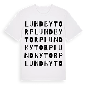 Lundbytorp ordlek t-shirt – ekologisk bomull t-shirt från Pinshirt