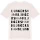Vintage White t-shirt med Lungers hamn ordlek t-shirt