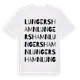 White t-shirt med Lungers Hamn ordlek t-shirt
