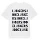 White t-shirt med Lungers Udde ordlek t-shirt