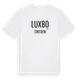 White t-shirt med Luxbo i Sverige t-shirt