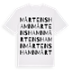White t-shirt med Mårtenshamn ordlek t-shirt
