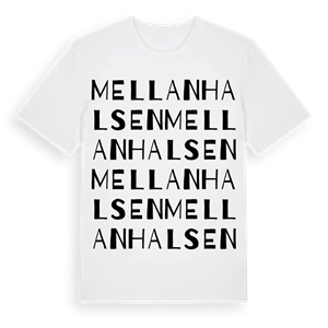 Mellanhalsen ordlek t-shirt – ekologisk bomull t-shirt från Pinshirt