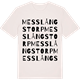 Vintage White t-shirt med Messlångstorp ordlek t-shirt