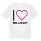 White t-shirt med Jag älskar Millingby t-shirt stort tryck