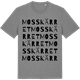 Mid Heather Gray t-shirt med Mosskärret ordlek t-shirt
