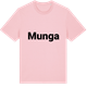 Pink Cotton t-shirt med Munga fetstil t-shirt