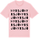 Pink Cotton t-shirt med Myrsjö ordlek t-shirt