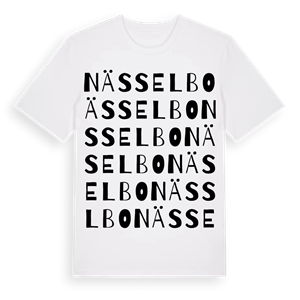 Nässelbo ordlek t-shirt – ekologisk bomull t-shirt från Pinshirt