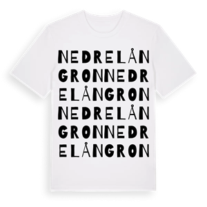 Nedre Långron ordlek t-shirt – ekologisk bomull t-shirt från Pinshirt