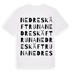 Nedre Skäftruna ordlek t-shirt – ekologisk bomull t-shirt från Pinshirt