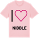 Pink Cotton t-shirt med Jag älskar Nibble t-shirt stort tryck