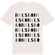 Vintage White t-shirt med Nilsbo ordlek t-shirt