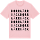 Pink Cotton t-shirt med Norr Kärrbäck ordlek t-shirt