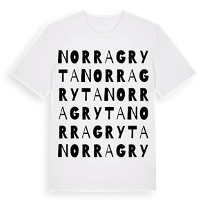 Norra Gryta ordlek t-shirt – ekologisk bomull t-shirt från Pinshirt
