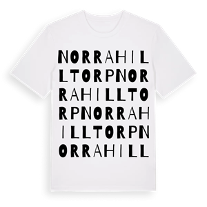 Norra Hilltorp ordlek t-shirt – ekologisk bomull t-shirt från Pinshirt