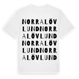Norra Lövlund ordlek t-shirt – ekologisk bomull t-shirt från Pinshirt
