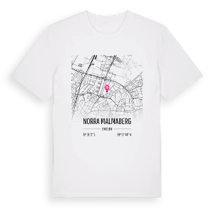 Norra Malmaberg karta t-shirt – ekologisk bomull t-shirt från Pinshirt