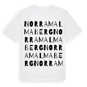Norra Malmaberg ordlek t-shirt – ekologisk bomull t-shirt från Pinshirt