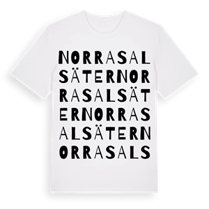 Norra Salsäter ordlek t-shirt – ekologisk bomull t-shirt från Pinshirt
