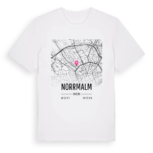 Norrmalm karta t-shirt – ekologisk bomull t-shirt från Pinshirt