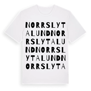 Norrslytalund ordlek t-shirt – ekologisk bomull t-shirt från Pinshirt