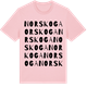 Pink Cotton t-shirt med Norskoga ordlek t-shirt