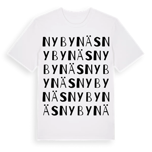 Nybynäs ordlek t-shirt – ekologisk bomull t-shirt från Pinshirt