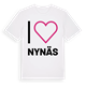 White t-shirt med Jag älskar Nynäs t-shirt stort tryck