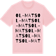 Pink Cotton t-shirt med Ol-Mats ordlek t-shirt