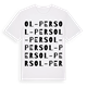 White t-shirt med Ol-Pers ordlek t-shirt