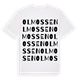 White t-shirt med Olmossen ordlek t-shirt