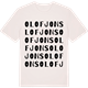 Vintage White t-shirt med Olof Jons ordlek t-shirt