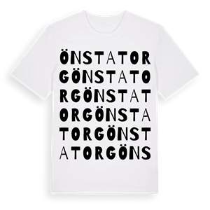 Önsta Torg ordlek t-shirt – ekologisk bomull t-shirt från Pinshirt