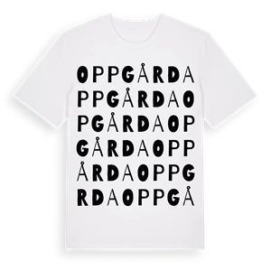 Oppgårda ordlek t-shirt – ekologisk bomull t-shirt från Pinshirt