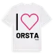 White t-shirt med Jag älskar Orsta t-shirt stort tryck