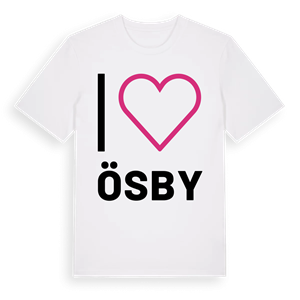 Jag älskar Ösby t-shirt stort tryck – ekologisk bomull t-shirt från Pinshirt