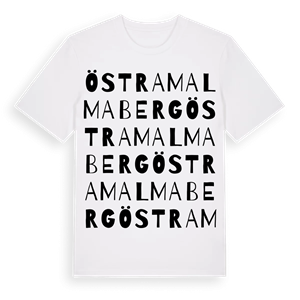 Östra Malmaberg ordlek t-shirt – ekologisk bomull t-shirt från Pinshirt