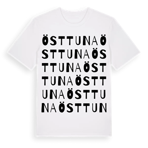 Östtuna ordlek t-shirt – ekologisk bomull t-shirt från Pinshirt