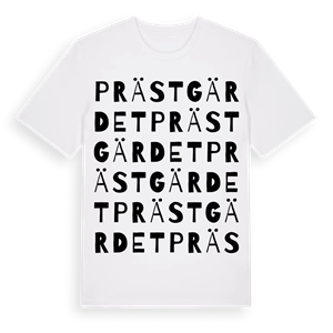 Prästgärdet ordlek t-shirt – ekologisk bomull t-shirt från Pinshirt