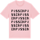 Pink Cotton t-shirt med Pussen ordlek t-shirt